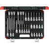 GEDORE Raudona screwdriver socket set, 1/2 (juodas/red, 32 pieces, TORX, in case) 3301577