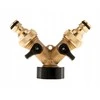 Geko Skirstytuvas 2 krypčių ant čiaupo GW3/4'' x 2 GZ3/4'' su vožtuvais ir greitajungėmis (10/60)