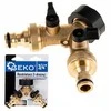 Geko Skirstytuvas 2 krypčių ant čiaupo GW3/4'' x 2 GZ3/4'' su vožtuvais ir greitajungėmis (10/60)