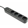 Gembird „Tuya 4xfr“ išmanusis maitinimo blokas, 2xUSB-A, 1xUSB-C, juodas