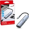 USB (3.0) hub 4-port, UH-545, pilka, Genius, 3x USB 3.0, 1x RJ45