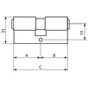 Gerda Brass cilindro įdėklas 40-40mm 3 raktai (0WKE1S04040.98030P)