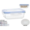 Borosilikāta pusdienu kārba ar vārstu 370 ml taisnstūra 5 5 x 15 5 x 11 5 cm KITCHEN&amp;GO ()