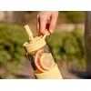 Gertuvė Mellow Yellow Mellow Geltona BUYDEEM nešiojamas stiklinis butelis su šiaudeliu 550 ml, modelis DG425, spalva Mellow Geltona