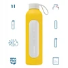 Gertuvė Wessper B1 motyvacinis 1000 ml stiklinis buteliukas su matavimo taurele, skirtas fitnesui, užplombuotas