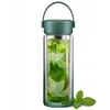 Gertuvė Vialli Design su dvigubomis sienelėmis ir arbatinuku Fuori 350 ml žalia (30213)