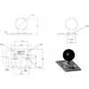 Ram Mounts Tvirtina RAM 3 5/8" SQ. 75 MIL. VESA BASE SU KAMULU