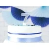 PartyDeco Gimtadienio žvakutė nr 7 sidabrinė blizganti 7cm