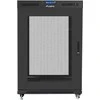 LANBERG FF01-8022-23BL laisvai pastatomas stovas 19 colių savaime surenkamas plokščias paketas 22U/800x1000mm juodas tinklinės durys LCD
