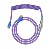Klaviatūra Glorious GMMK Coiled Cable susuktas klaviatūros laidas Nebula, USB-C į USB-A – violetinės ir sidabro spalvos