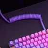 Klaviatūra Glorious GMMK Coiled Cable susuktas klaviatūros laidas Nebula, USB-C į USB-A – violetinės ir sidabro spalvos