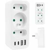 Current socket x3 + 4xUSB Maclean, splitter with 3 sockets, 2xUSB A, 2xUSB C PD 20W, 1x16A + 2x6A, MCE248 F/W