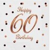 GoDan Serwetki B&C Happy 60 Birthday balta 33x33cm 20szt