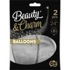 GoDan „Beauty&amp;Charm“ balionai, platininės sidabrinės spalvos, 2 vnt.