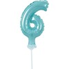 GoDan Balon 13cm foliowy na patyku "6" melsva