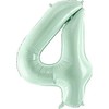 PartyDeco Folinis balionas skaičius 4, žalsvas 72cm