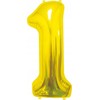 GoDan BALON foliowy Cyfra 1 auksinė 85 cm