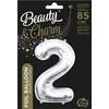 GoDan BALON foliowy Cyfra 2 sebrna 85 cm