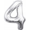 GoDan BALON foliowy Cyfra 4 sebrna 85 cm