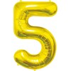GoDan BALON foliowy Cyfra 5 auksinė 85 cm