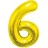 GoDan BALON foliowy Cyfra 6 auksinė 85 cm
