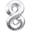 GoDan BALON foliowy Cyfra 8 sebrna 85 cm