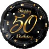 GoDan Balon foliowy B&C Happy 50 Birthday juoda-auksinė