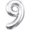 GoDan BALON foliowy Cyfra 9 sebrna 85 cm