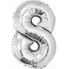 GoDan Folinis balionas skaičius “8” sidabro spalvos