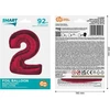 GoDan Foil balionas numeris 2 raudonas Smart 92cm