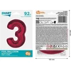 GoDan Foil balionas numeris 3 raudonas Smart 92cm