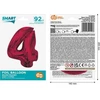 GoDan Foil balionas numeris 4 raudonas Smart 92cm