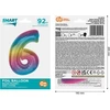 GoDan Foil balionas numeris 6, vaivorykštė Smart, 92 cm