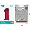 GoDan folijos balionas Nr. 1 Raudona Smart 92cm