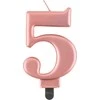 GoDan Gimtadienio žvakė "5" aukso spalvos 8cm