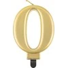 GoDan Number žvakė 0, metalinė auksinė, 8,0 cm PF-SCZ0