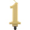 GoDan žvakė numeris 1, metalinė auksinė, 8,0 cm PF-SCZ1