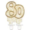 Gimtadienio žvakė numeris 80 blizgantis GODAN