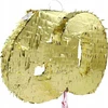 GoDan Piñata numeris 60 metalinė auksinė folija 50x50cm