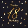 „GoDan“ servetėlės „Happy 18 Birthday“ juodos 33x33cm 20 vnt.