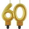 GoDan ŚWIECZKA cyfra 60 metalik auksinė 8 cm