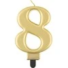 GoDan Žvakė numeris 8, metalinis auksas, 8,0 cm PF-SCZ8