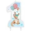 GoDan Skaičius 1 žvakė su mėlyna kengūra - 10 cm - 1 pc. universalus