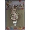 GoDan Skaičius žvakė su aukso sienos ir blizgesio - 5 - 1 pc. universalus