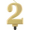 GoDan Žvakė Nr. 2, metalinis auksas, 8,0 cm PF-SCZ2