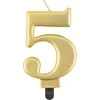 GoDan Candle number 5, metalinė auksinė, 8,0 cm PF-SCZ5