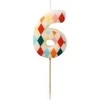Party Deco PartyDeco gimtadienio žvakė Nr. 6, rombo formos, 55 cm, mišinio spalva 67288