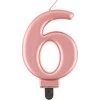 GoDan Świeczka urodzinowa "6" rožinė-auksinė 8cm