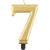 GoDan Žvakė numeris 7, metalinis auksas, 8,0 cm PF-SCZ7