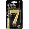 GoDan Žvakė numeris 7, metalinis auksas, 8,0 cm PF-SCZ7